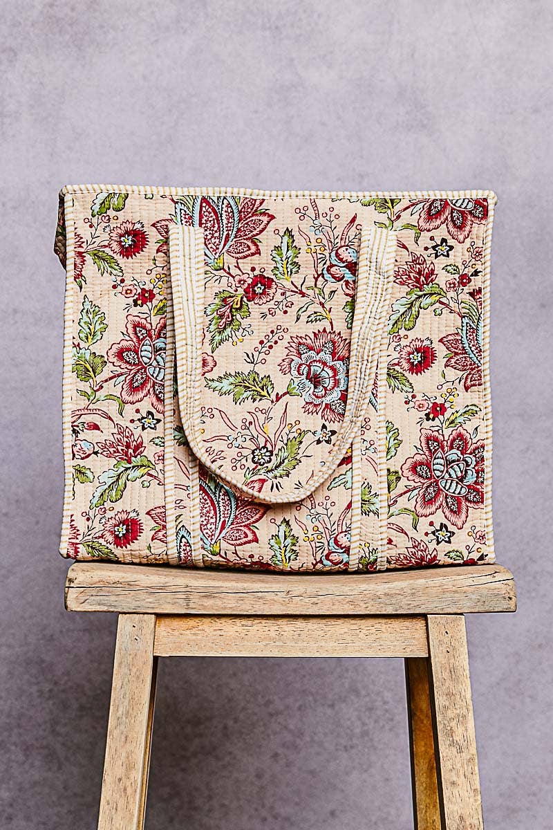 Quilted Bohemian Print Tote Bag
