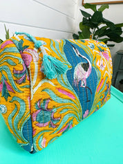 Peacock Quilted Makeup Bag