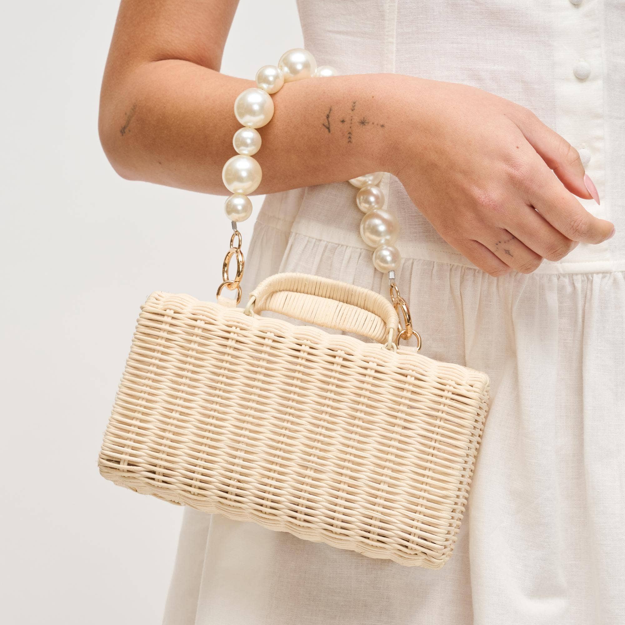 Cream Everly Evening Bag