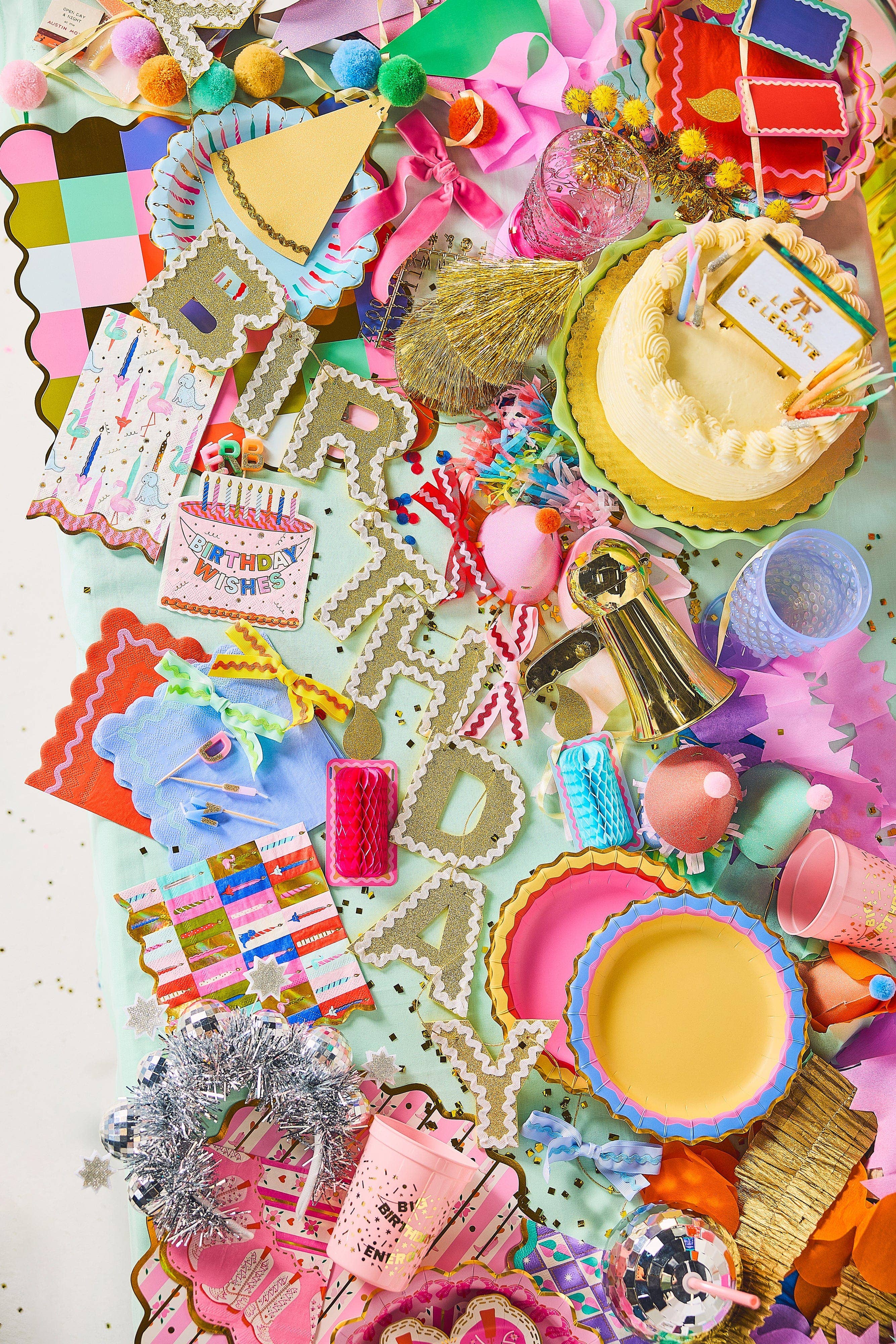 Happy Birthday Gold Reusable Banner — view 9