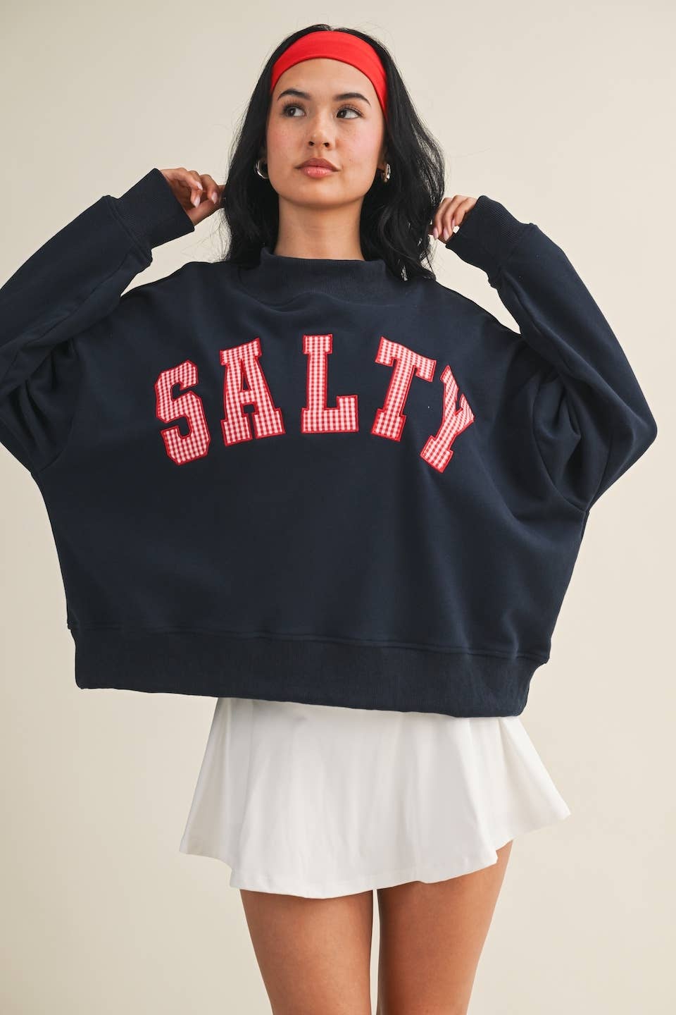 Navy "Salty" Mock Neck
