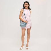 Blue Denim Cinched Crossbody Bag