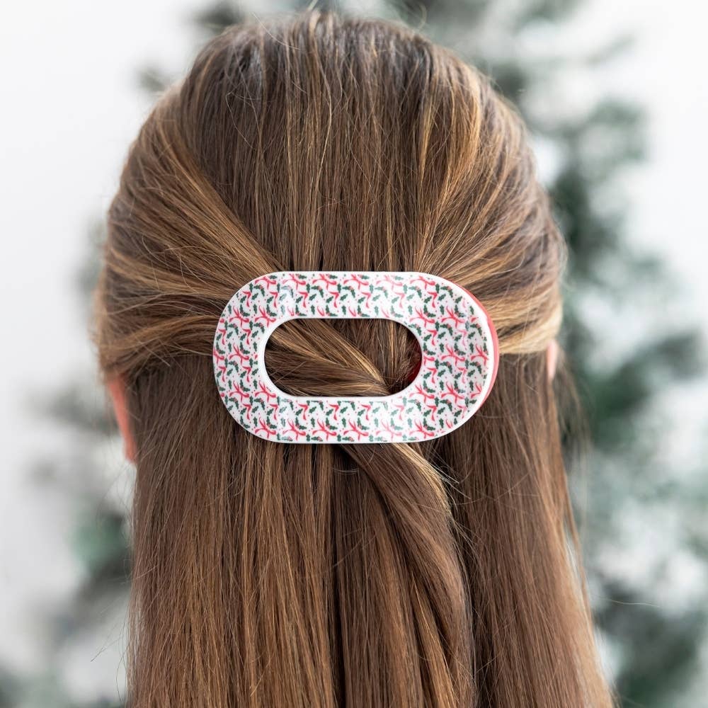 Flat Round Hair Clip | Large | Festive Feels