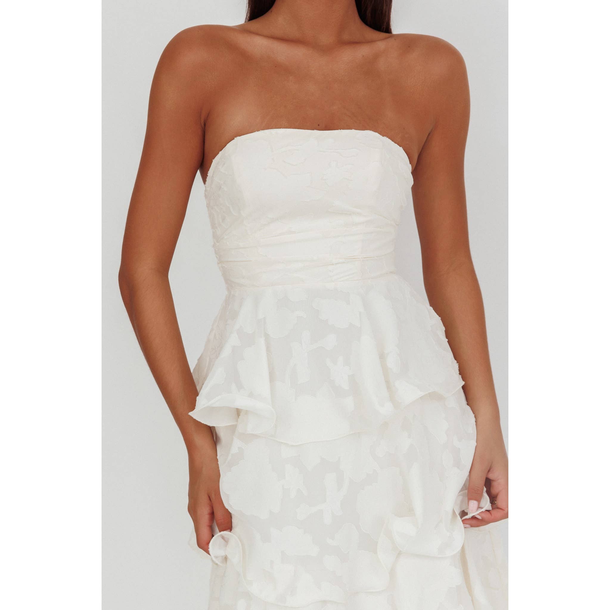Jacquard Tiered Maxi Dress