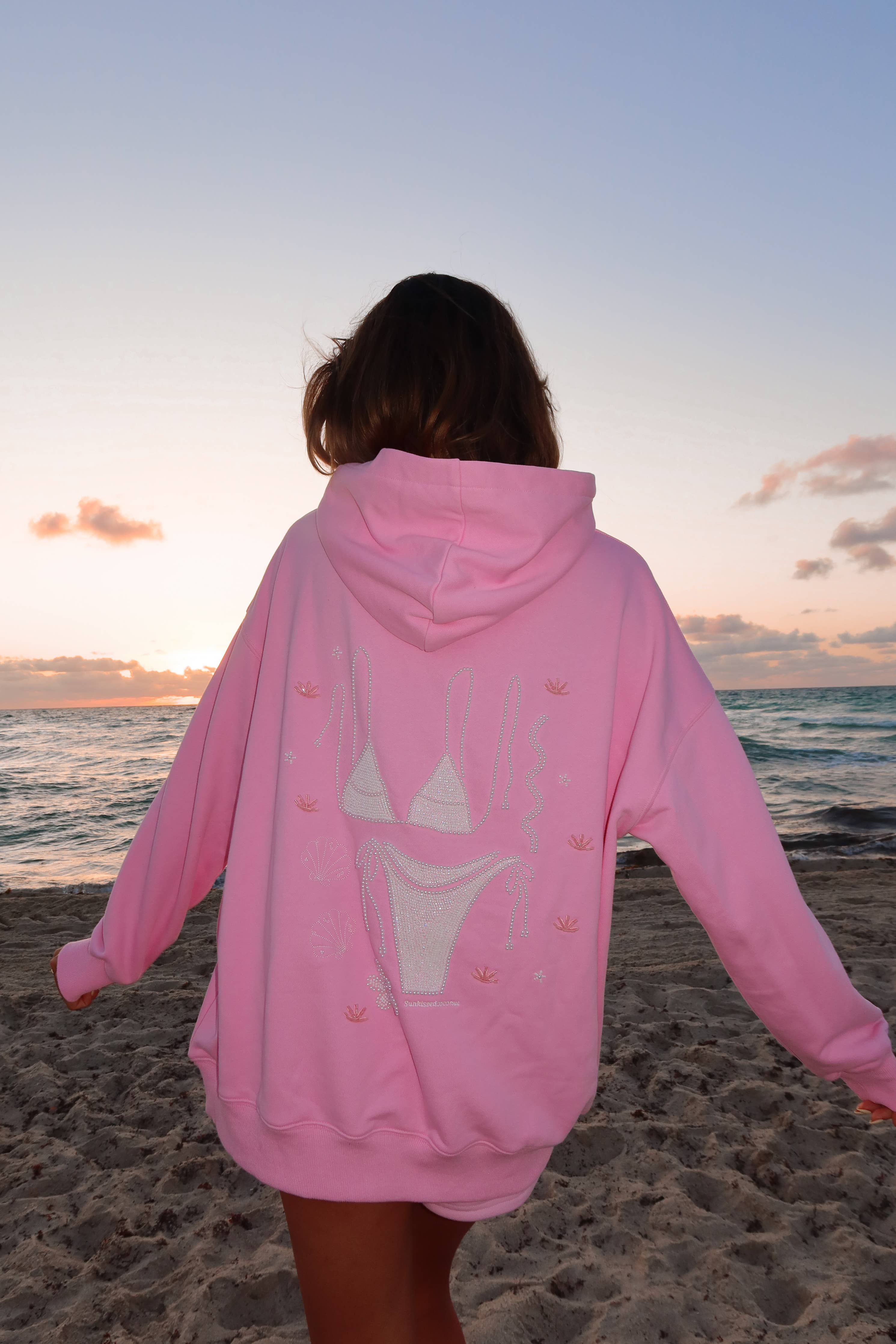 Pink Bikini Beaded Hoodie