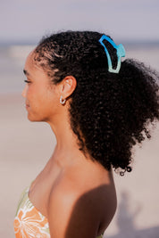 Open Hair Clip | Medium | Poolside showing mint green to bright blue ombre gradient