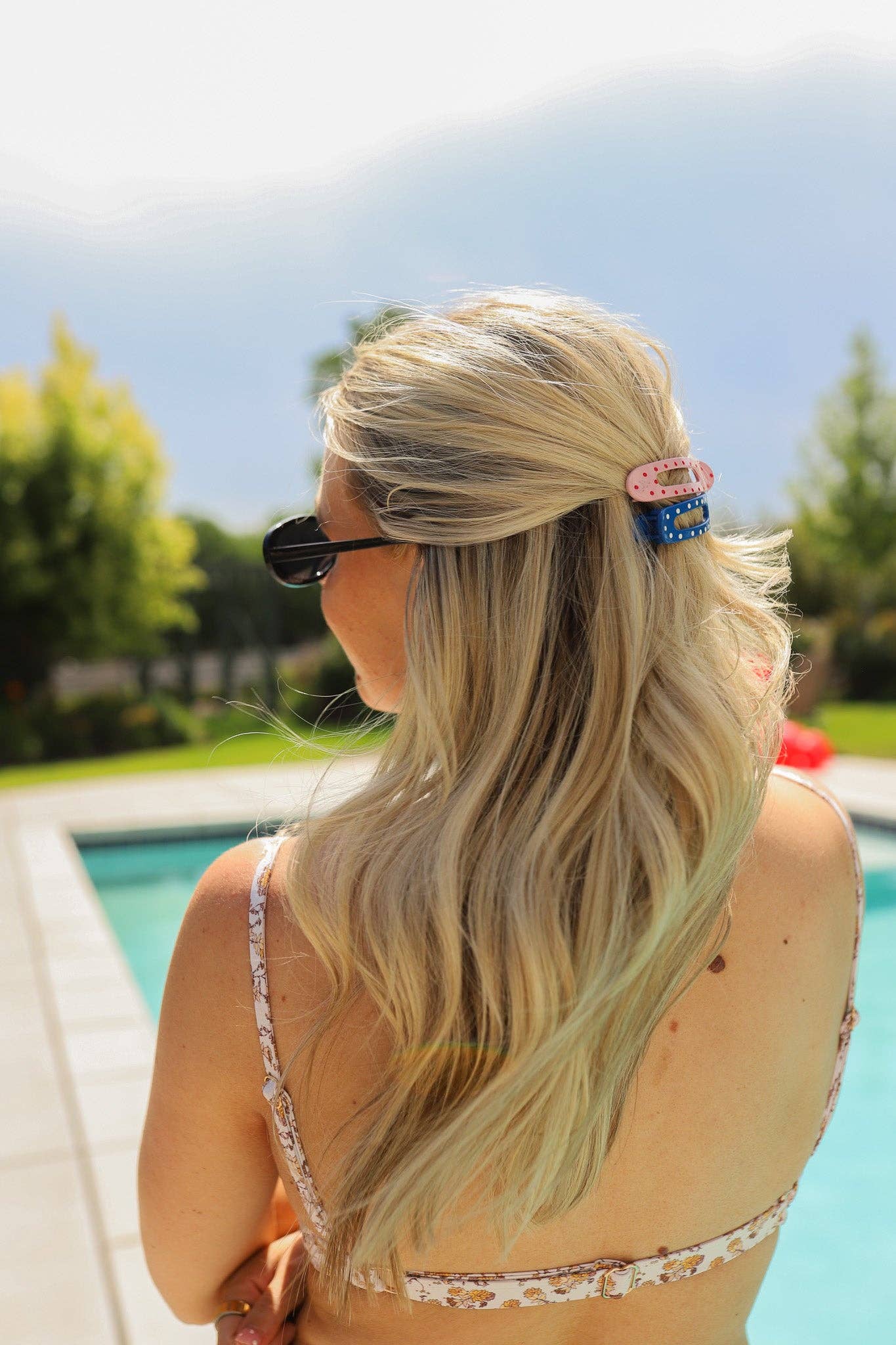 Polka Dot Mini Lay Down Claw Clip