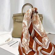 Brown Ink Art Velvet Scarf — color: brown