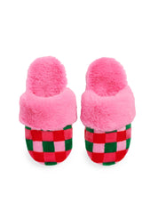 Pink Checkered Slippers