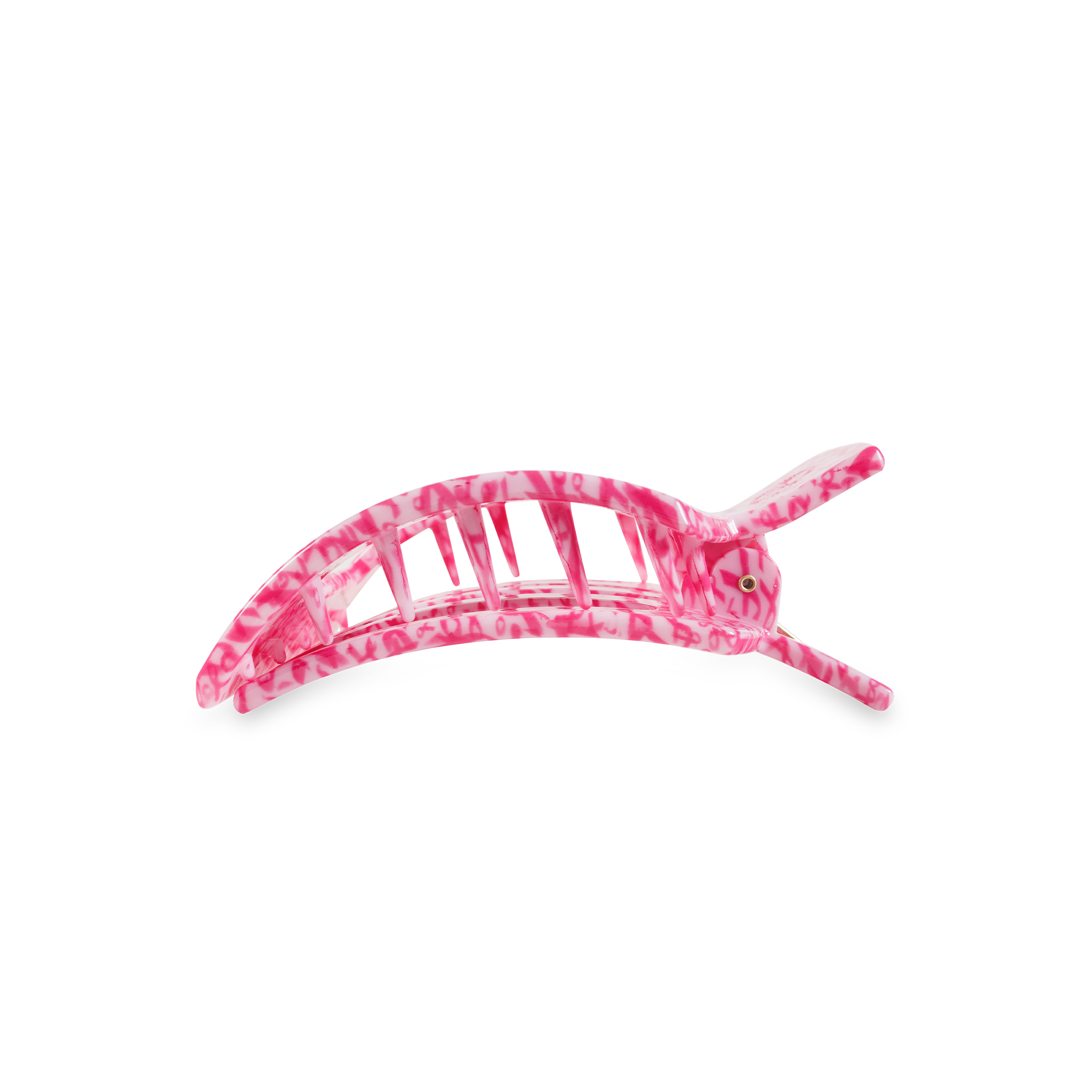 Flat Square Hair Clip | Medium | Wrapped in Ribbons showing bendable teeth for a secure yet gentle hold