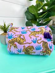Cosmetics Bag | Quilted Makeup Bags | Toiletry Bag  | Tigers