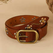Brown Metal Detail Belt
