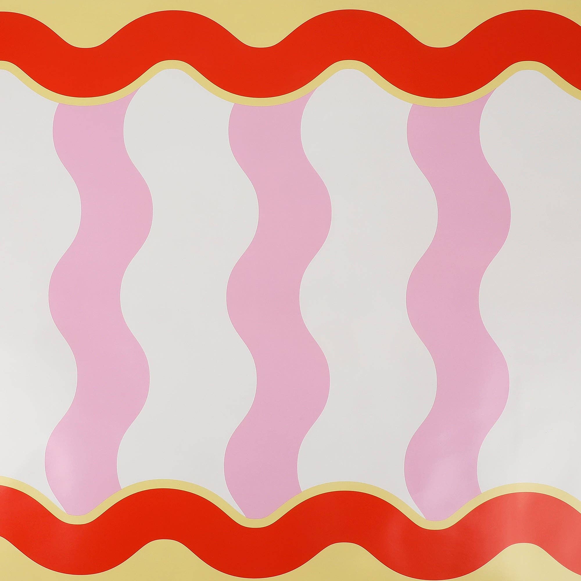 Groovy Waves Paper Table Runner (25 foot, cut to fit) showing roll approx. 25 ft l x 20" h