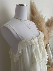 Cream Ruffled Mini Dress