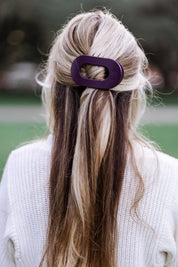 Flat Round Hair Clip | Medium | Burgundy Bliss showing lightweight, durable, and nearly unbreakable