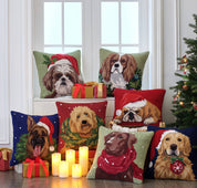 Snowy Chocolate Lab Hook Pillow