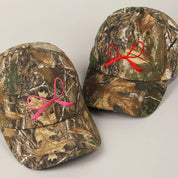 Ribbon Bow Embroidery Camo Baseball Cap