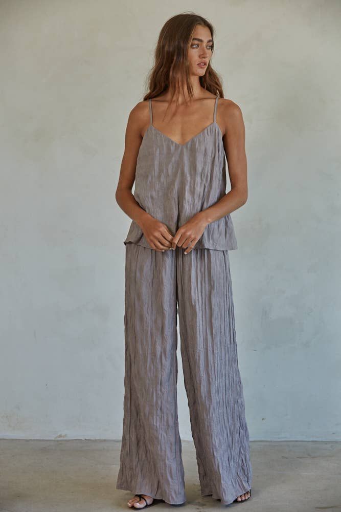 Gray Simple Spaghetti Strap Top