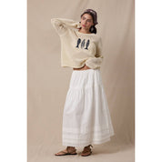 Cream Fish Trio Open Knit Sweater