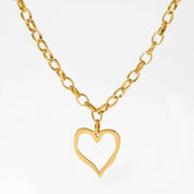 Gold 18K Stainless Steel Heart Necklace