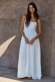 White Smocked Maxi Dress