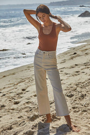 Brown Seamless U-Neck Tank