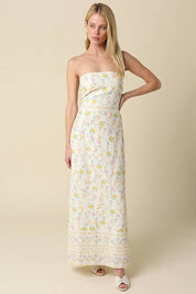 Nicole Strapless Floral Maxi Dress