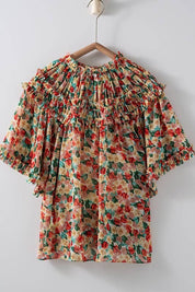 Aurora of Ruffle Short Sleeve Blouse