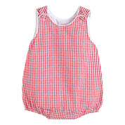 Classic Red Seersucker Baby Bubble Romper: 2T