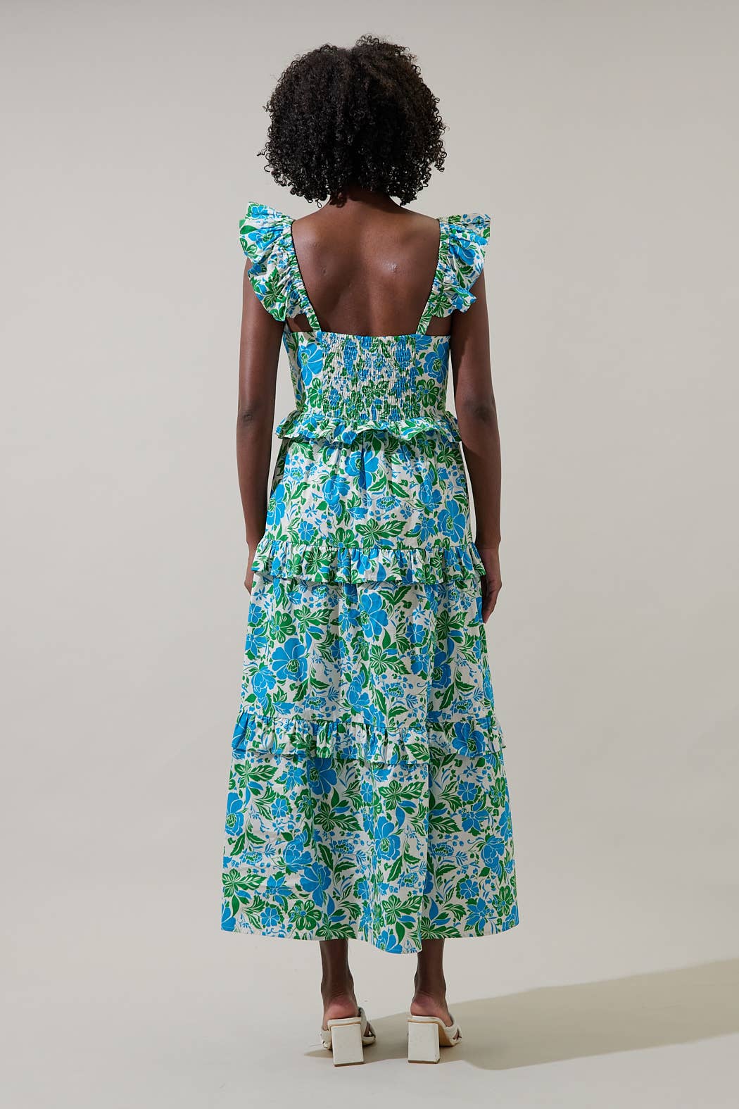 Bivore Floral Truth Tiered Maxi Dress