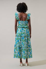 Bivore Floral Truth Tiered Maxi Dress