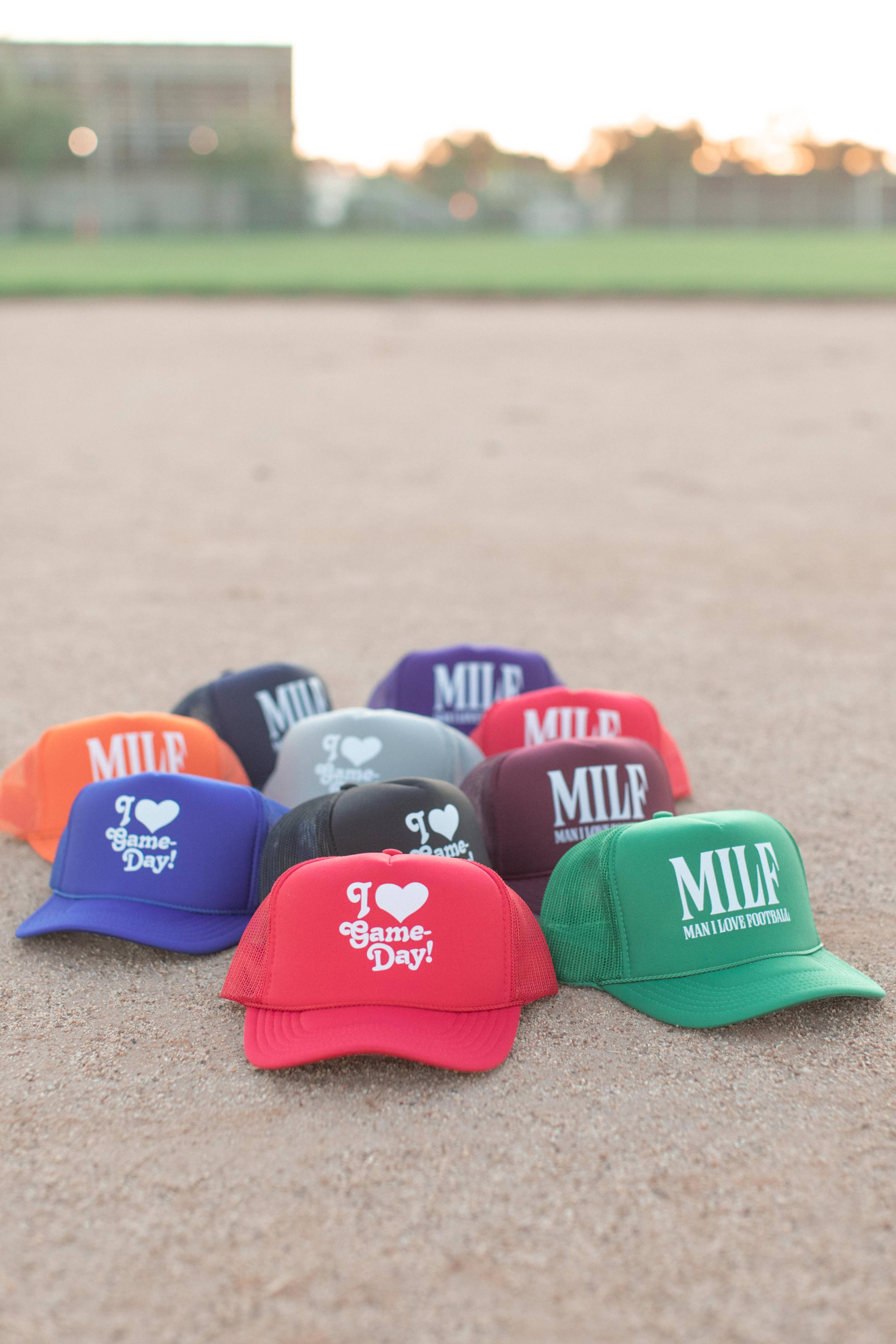 Navy MILF Game Day Football Trucker Hat