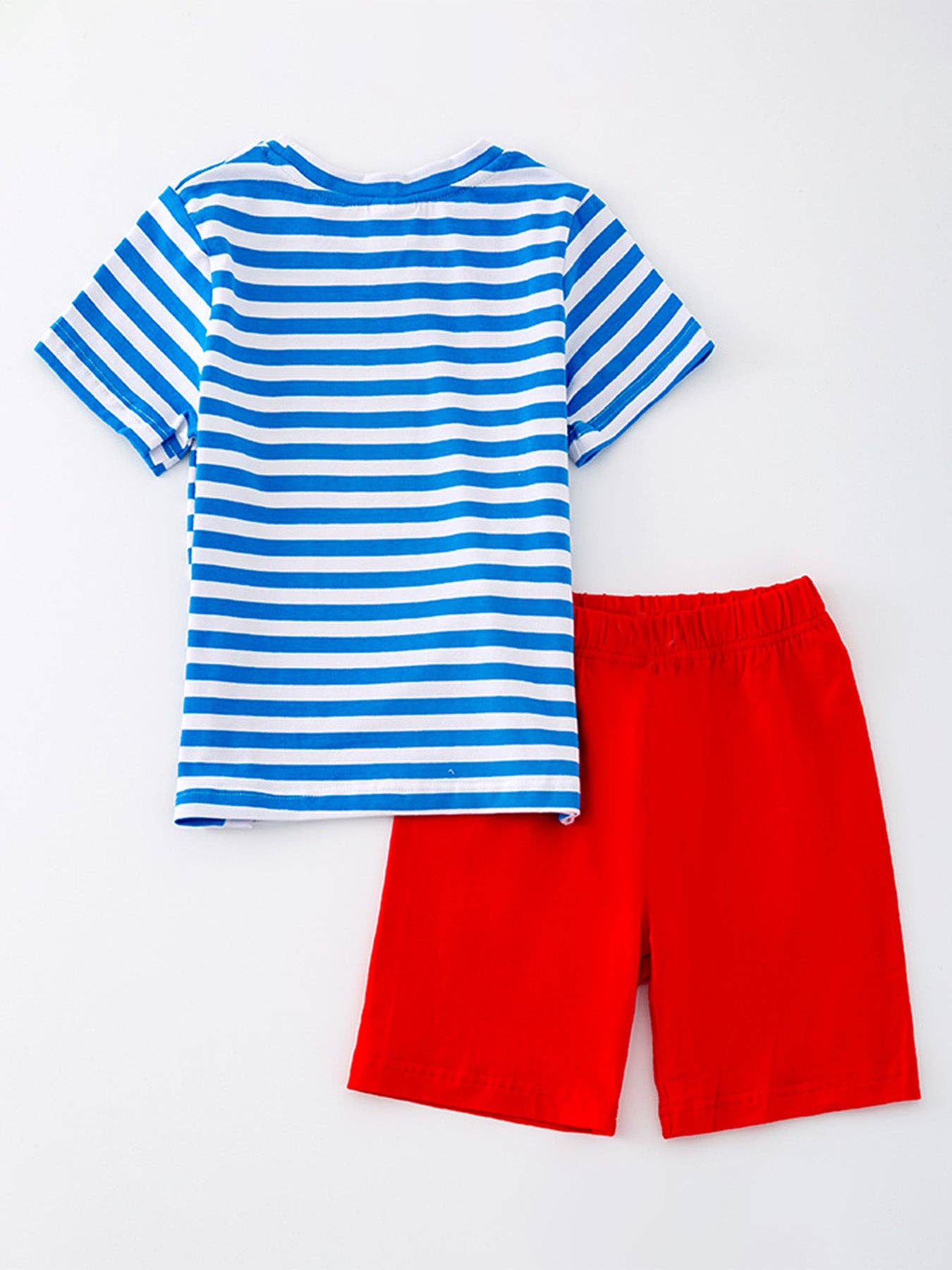 Sailboat Smocking Embroidered Striped Boys