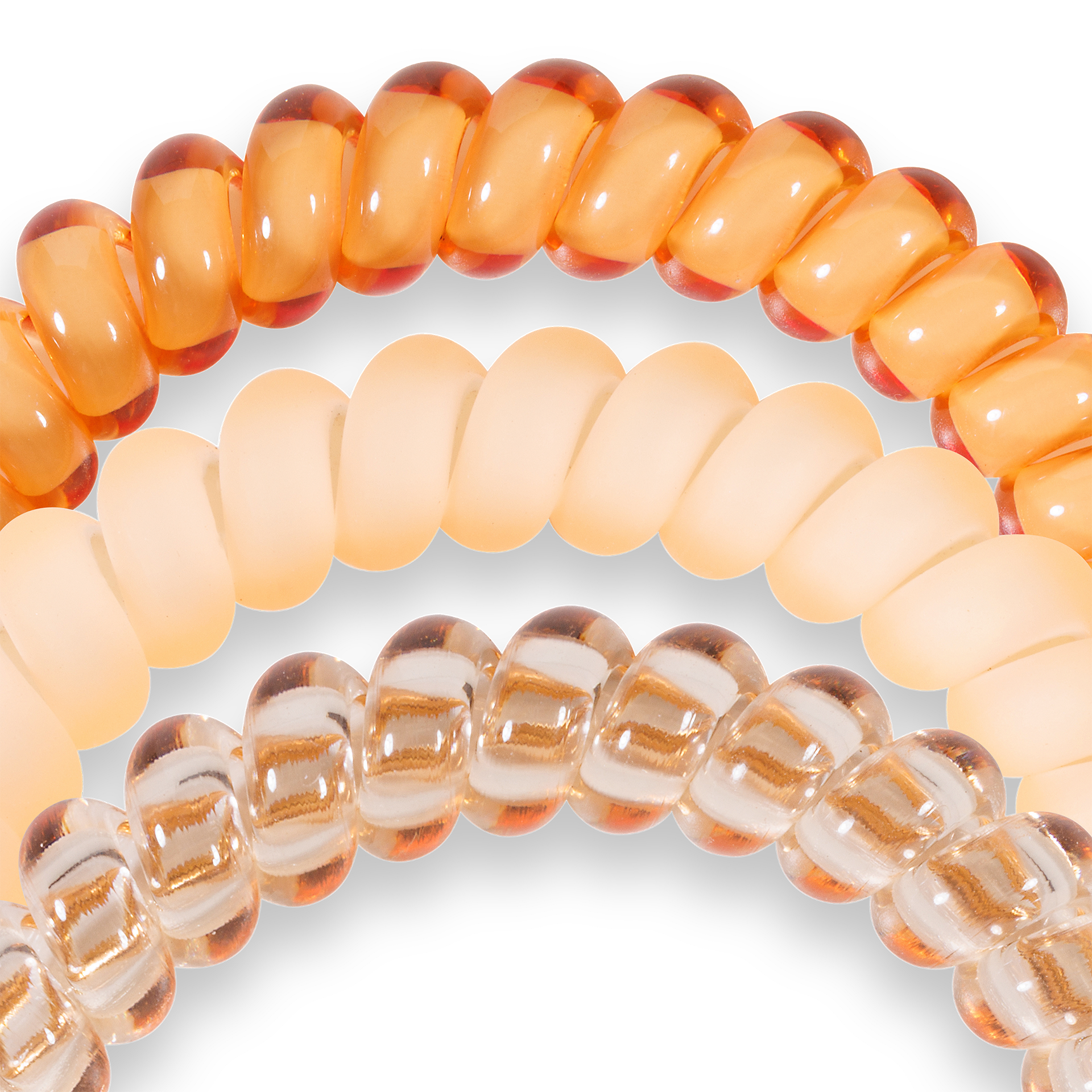 Spiral Hair Coils | Small | Peach Fuzz showing doubles as a bracelet