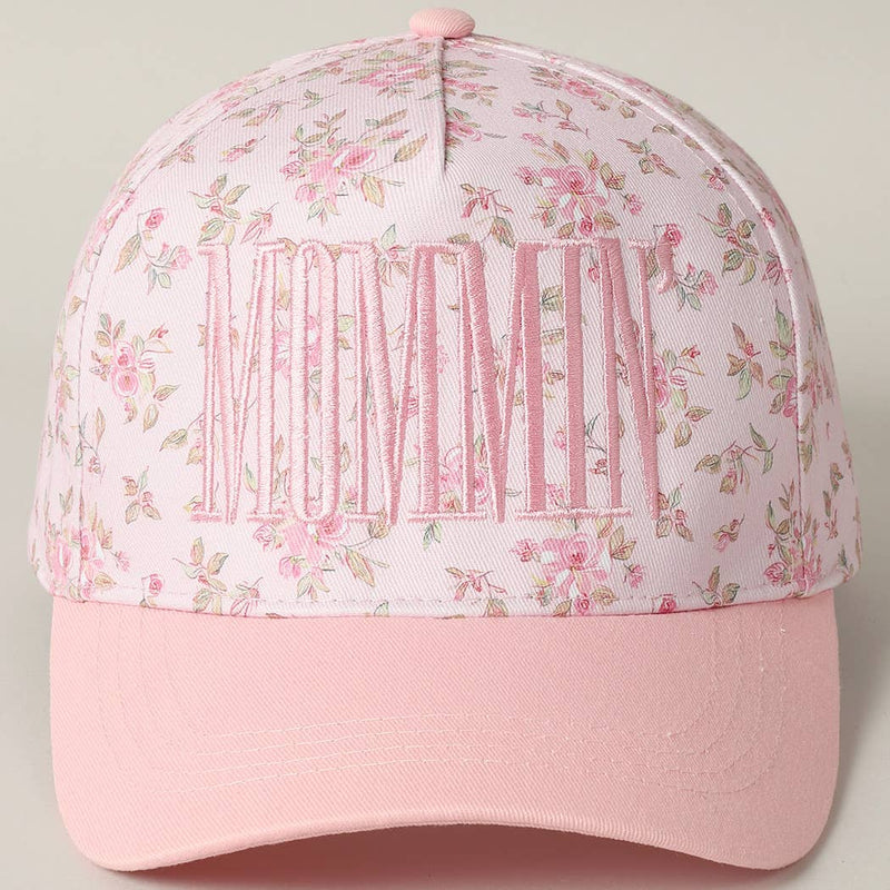 Pink Floral MOMMIN' Embroidered Trucker Hat