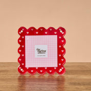 Square Scalloped Acrylic Frame-Tiny Hearts