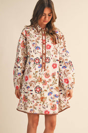 Exclusive Print Blanket Mini Dress