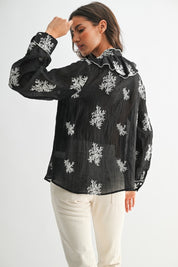 Black Embroidered Blouse