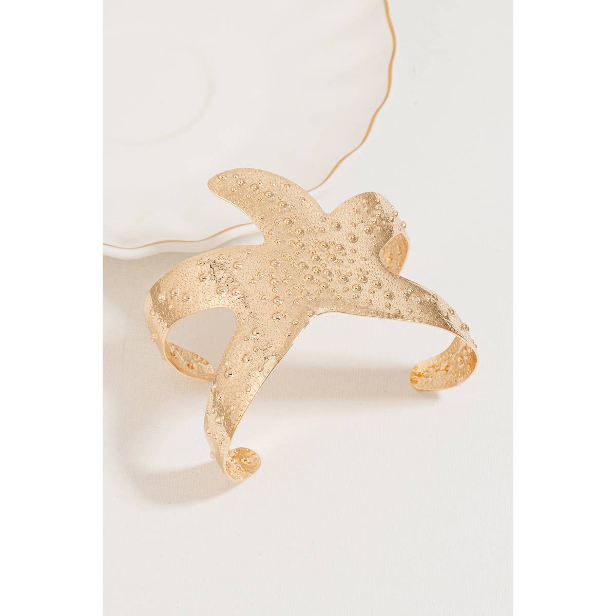 Silver Starfish Cuff Bracelet