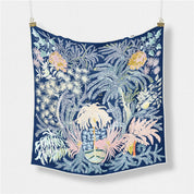 Blue Satin Square Scarf