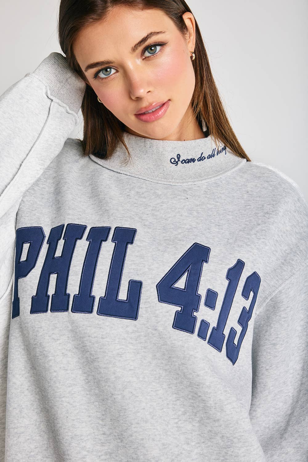 Gray PHIL 4:13 Mockneck