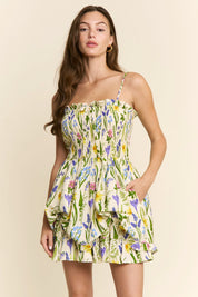 Floral Print Pattern Layered Dress