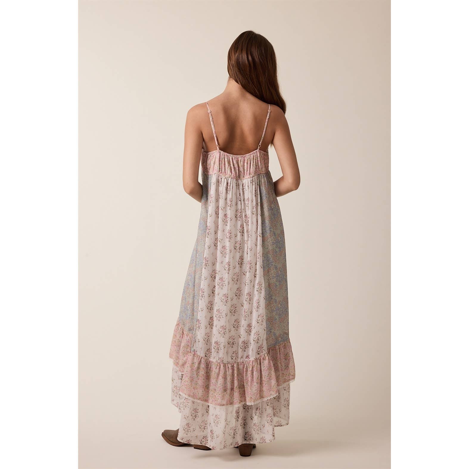 Cream Floral Cami Maxi Dress