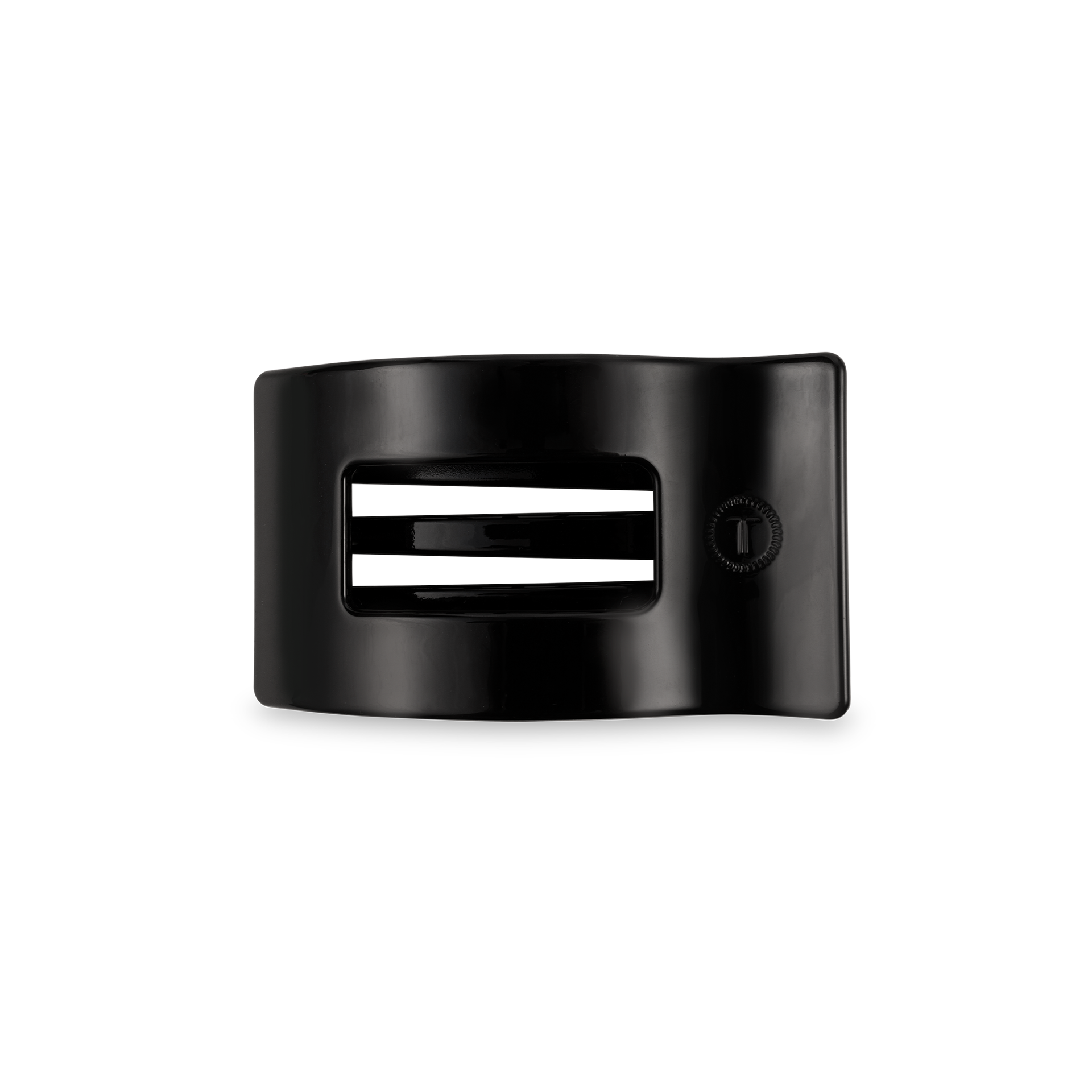 Jet Black Small Flat Rectangle Hair Clip