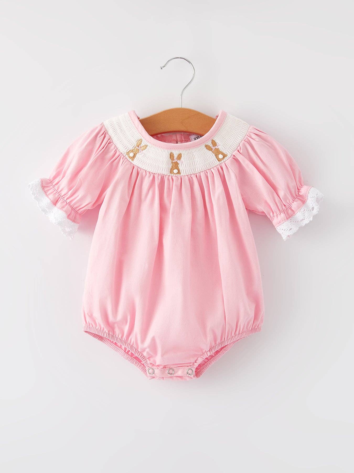 Girls Easter Bunny Pink Romper