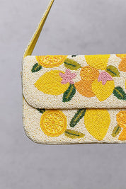Cream Lemon Pattern Shoulder Bag