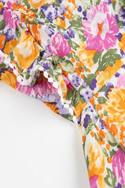 Floral Print Square Neck Mini Dress