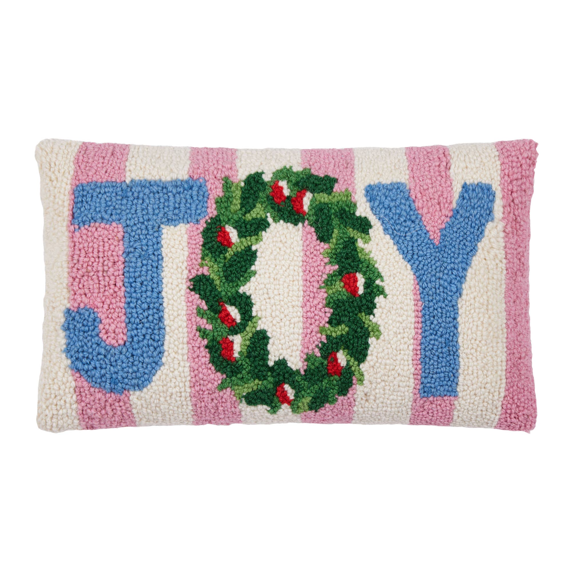 Pink Stripe Joy Hook Pillow