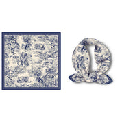 Blue Vintage Versatile Square Scarf — color: blue