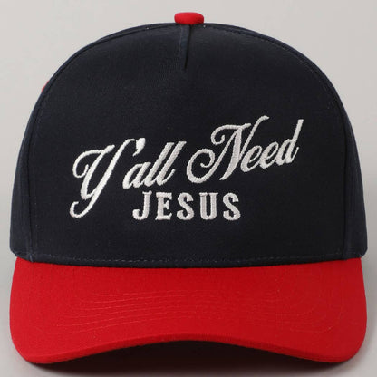 Y'all Need Jesus Embroidered Trucker Hat